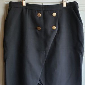 Black pencil skirt with front opening